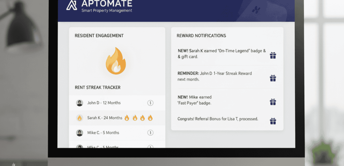 Digital tools used to manage tenant engagement incentives and reward tracking