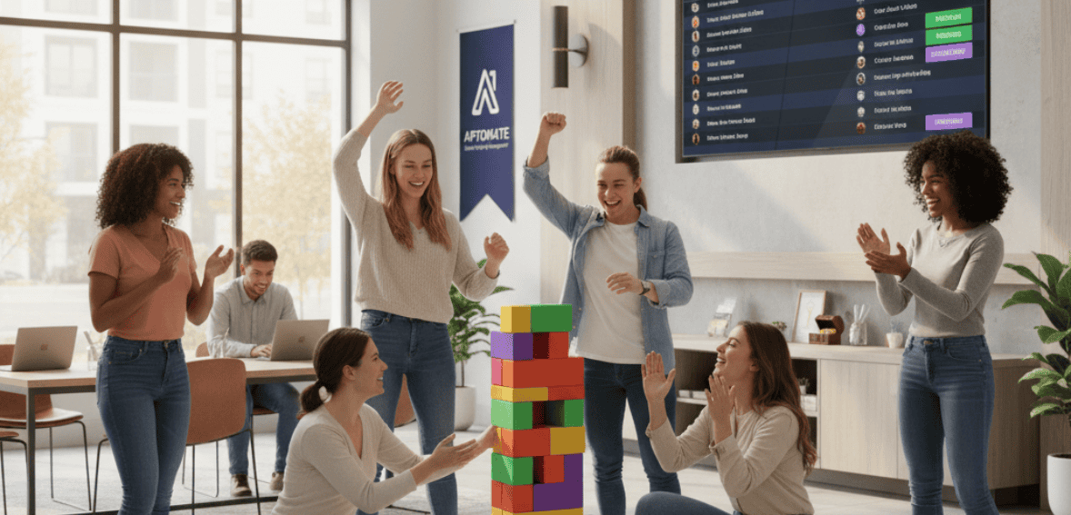 Community-building activities supported by tenant engagement incentives and friendly rewards