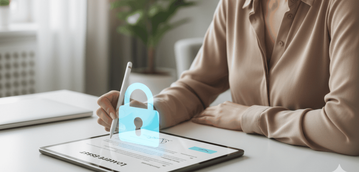 Tenant trusting digital lease systems due to strong property management data security measures