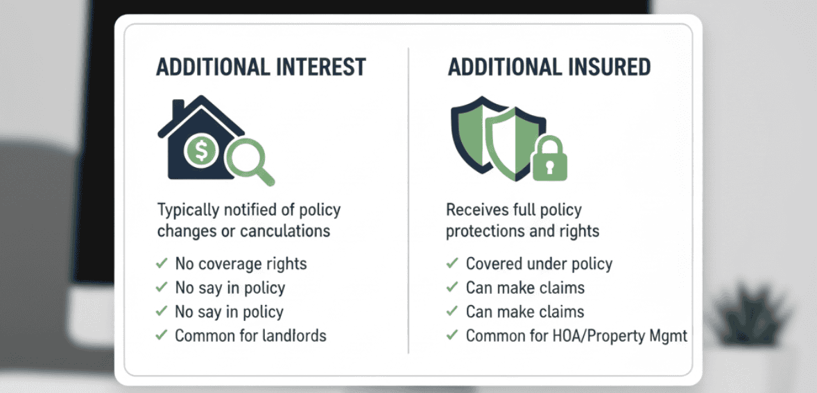 Compliance rules for renters' insurance showing permitted landlord actions without licensing