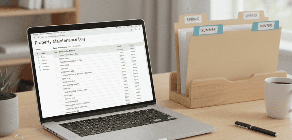 Organized maintenance records supporting a rental property maintenance checklist