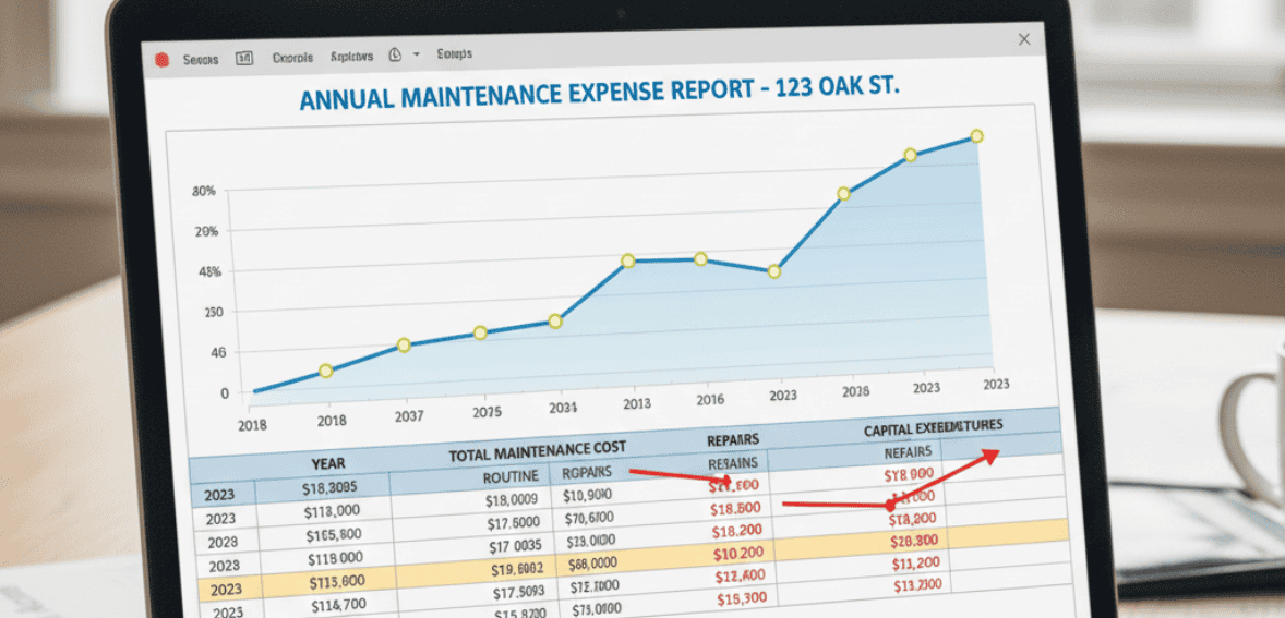 Tracking past expenses to refine and improve a rental property maintenance budget