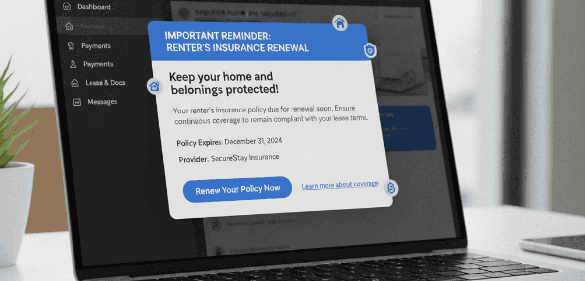Tenant education and renewal reminders through renters insurance verification software improving compliance