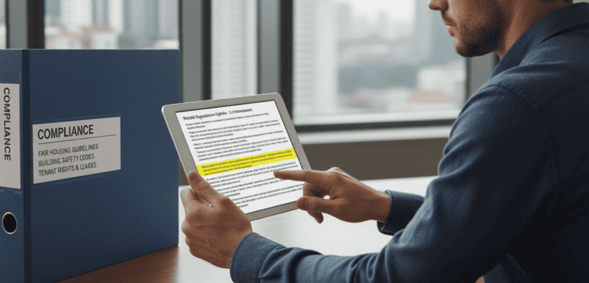 Landlord staying updated on law changes to maintain ongoing rental property compliance