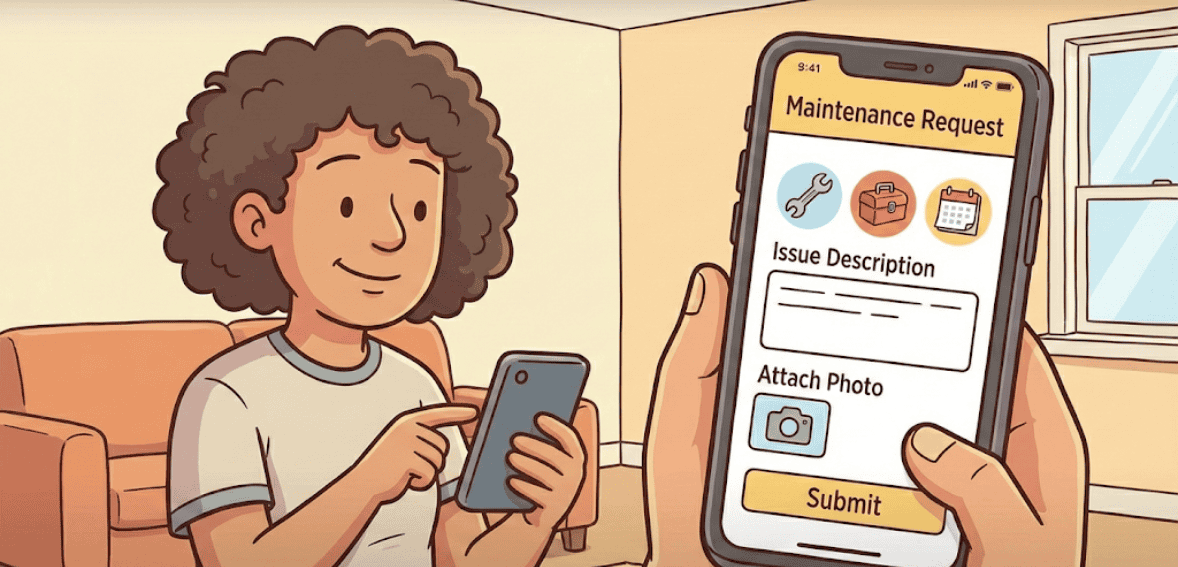 Cloud-based maintenance request system for rental properties