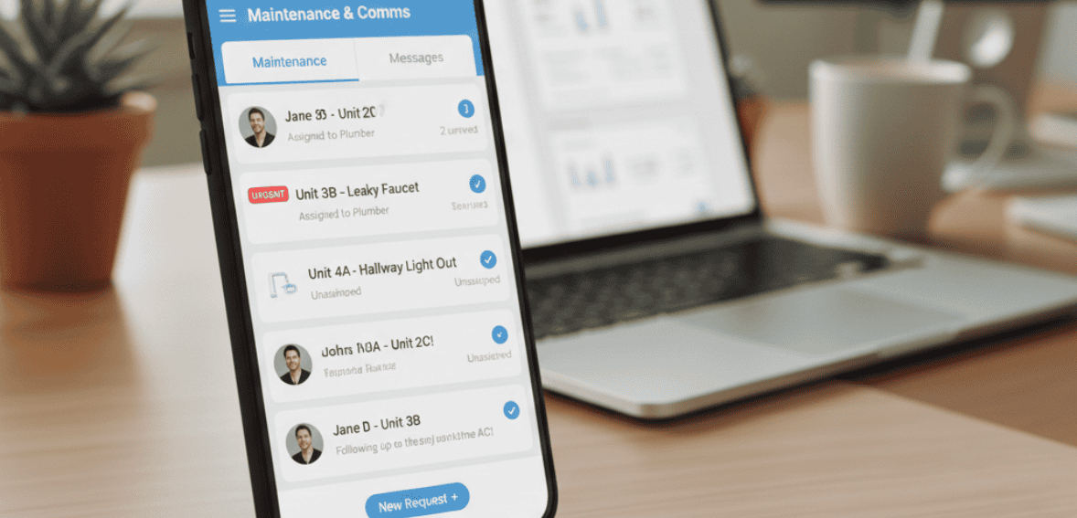 Property management mobile app for maintenance tracking and tenant service requests