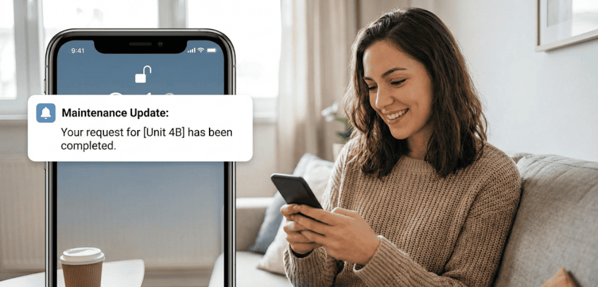 Tenant maintenance communication through property management system