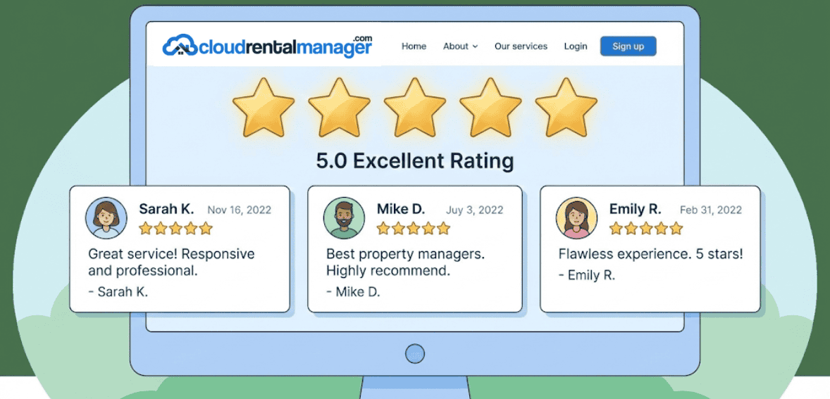 Online rental marketing supported by reviews to increase tenant trust and conversions