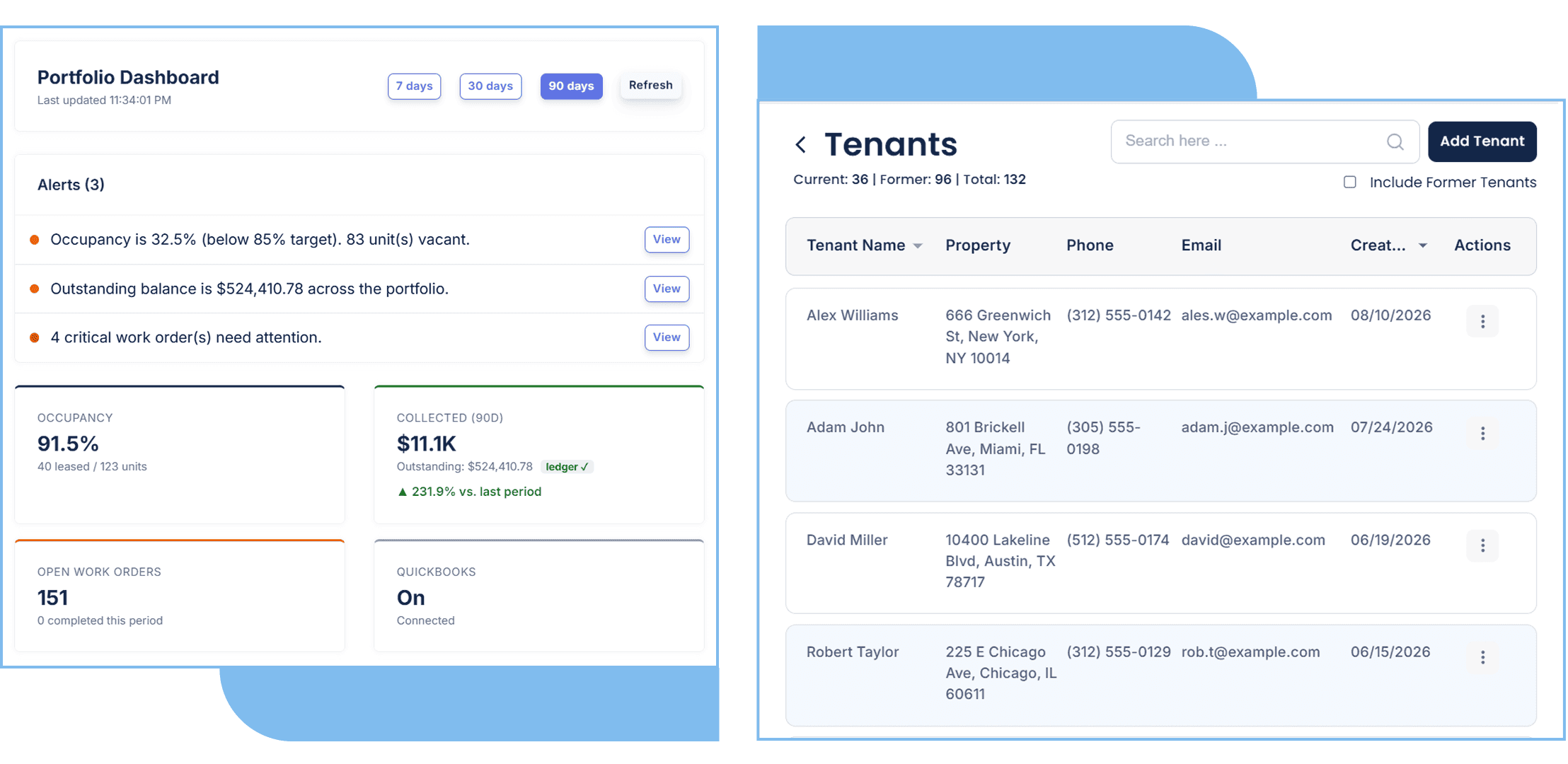 Cloud Rental Manager Property Management Dashboard